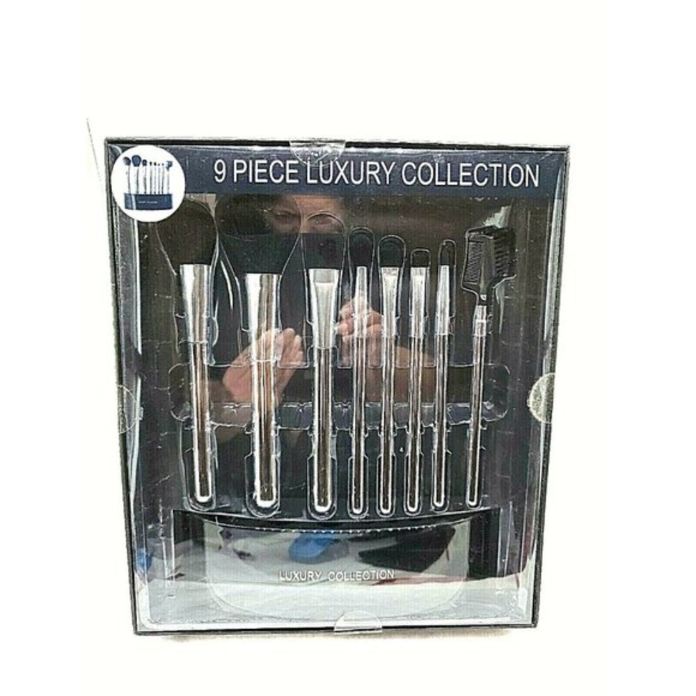 9 Pcs LUXURY COLLECTION Makeup Brush Set Kit Cosmetic Stand GIFT SET BRAND NEW!